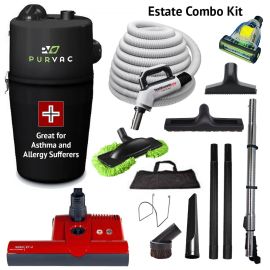 Purvac Great White Central Vacuum & Estate Combo Kit 