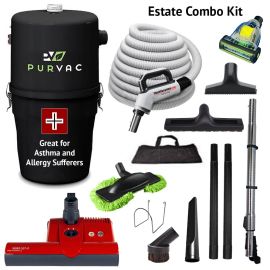 Purvac Piranha Central Vacuum And Estate Combo Kit 